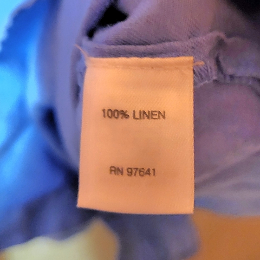 J Jill Love Linen Chambray Blue Long Sleeve Button Up Lightweight Shirt Sz Large - Picture 3 of 5